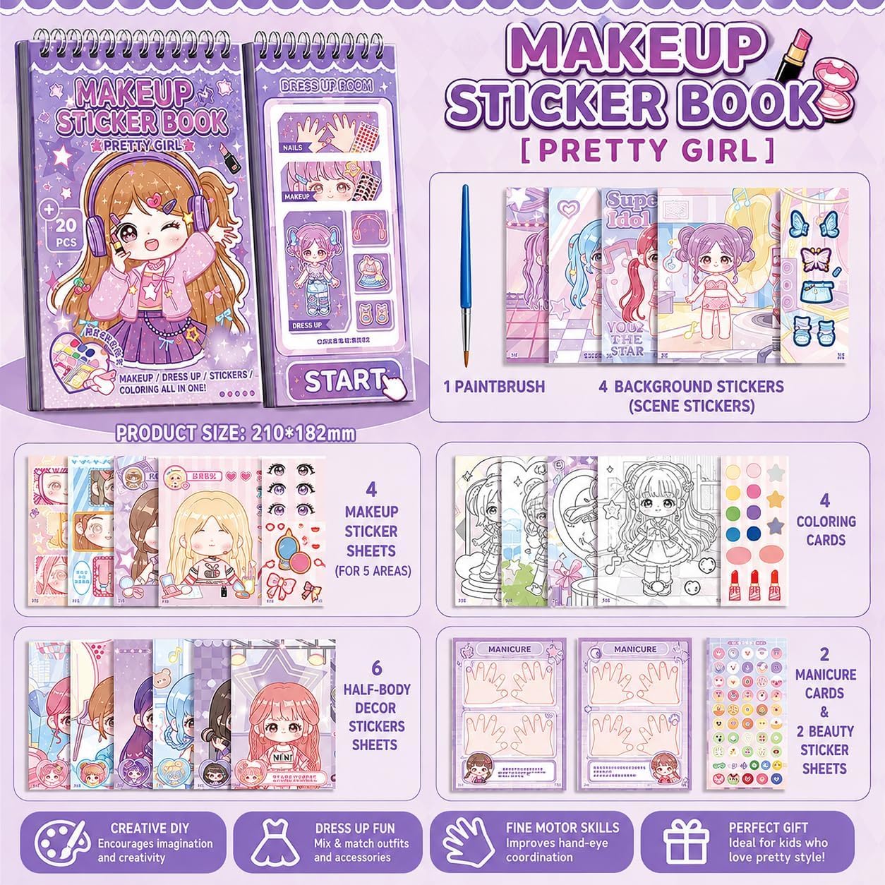 Doll dress-up sticker activity book