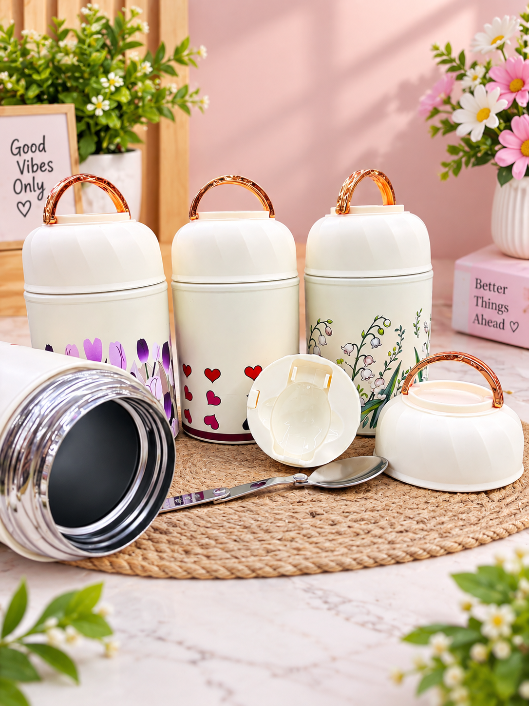Floral Food Jar