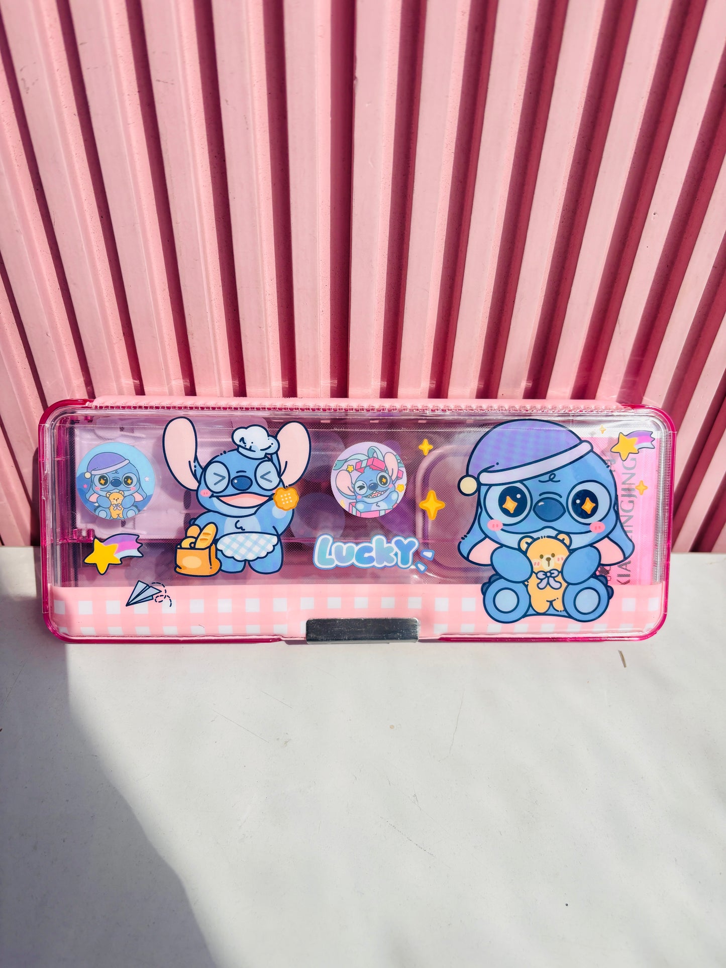 Transparent Pencil Box with Calculator