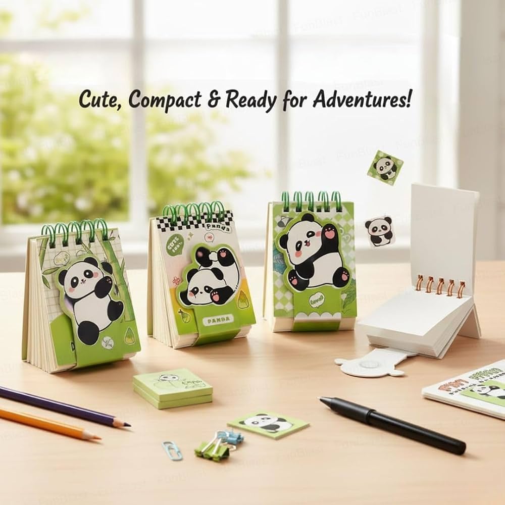 Cute Mini Spiral Panda Diary