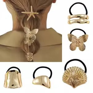 Gold Metallic Hair Tie( Pack of 1 )