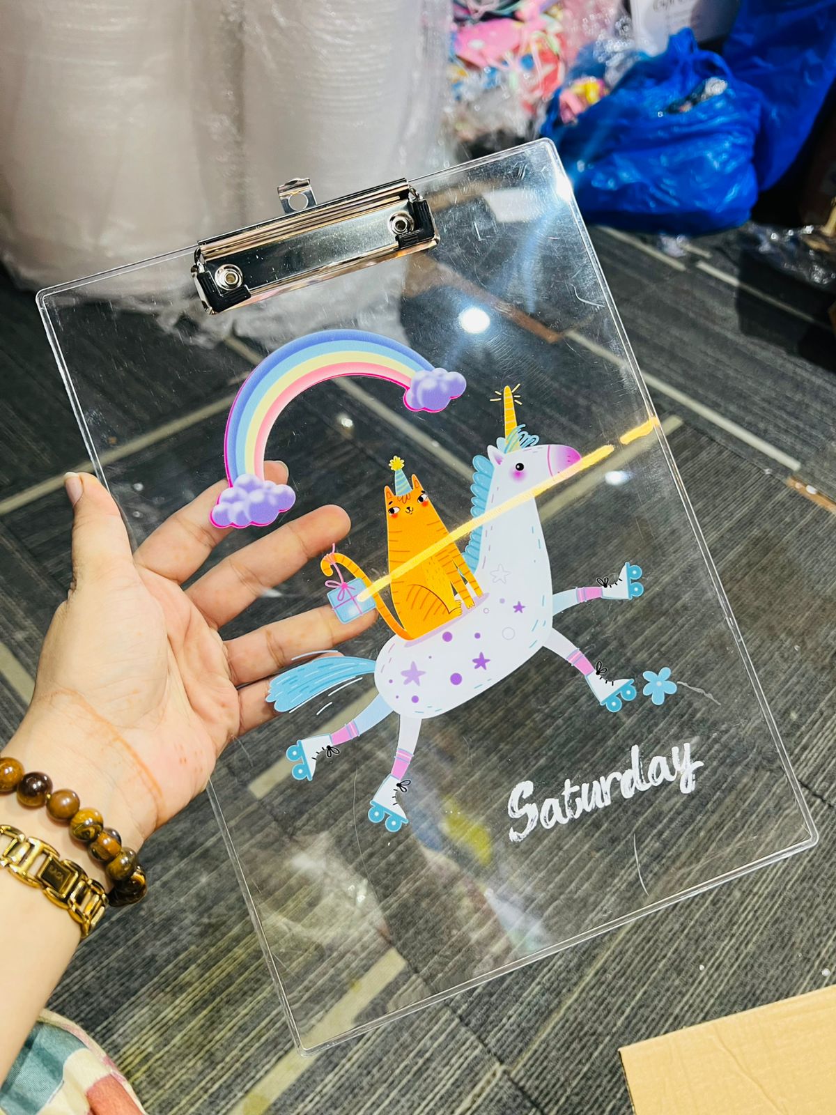 Cosmic Transparent Clipboard with Metal Clip