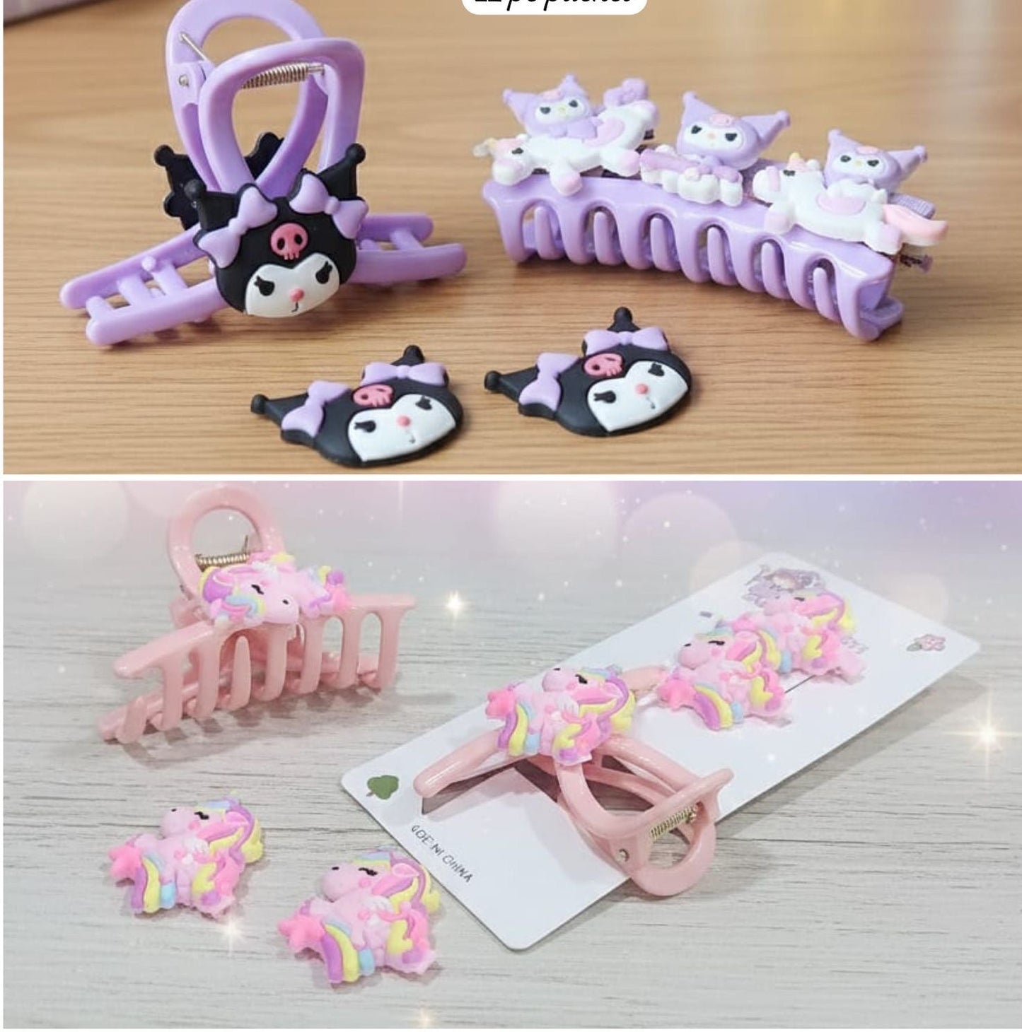 Kuromi & Unicorn Hair Accessories Set