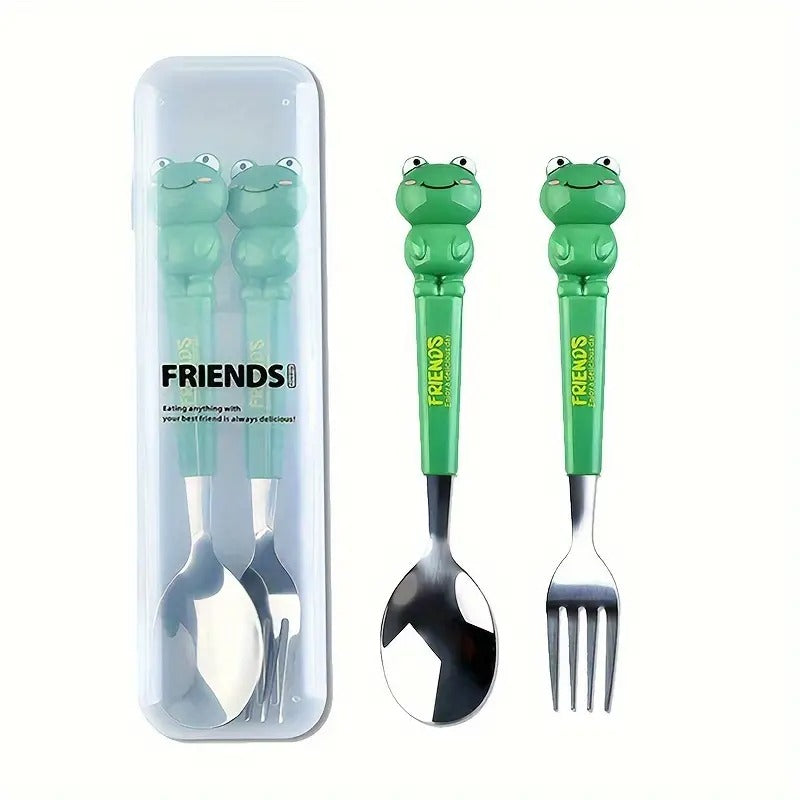 Cute Cartoon Spoon & Fork Kids - Tableware Set