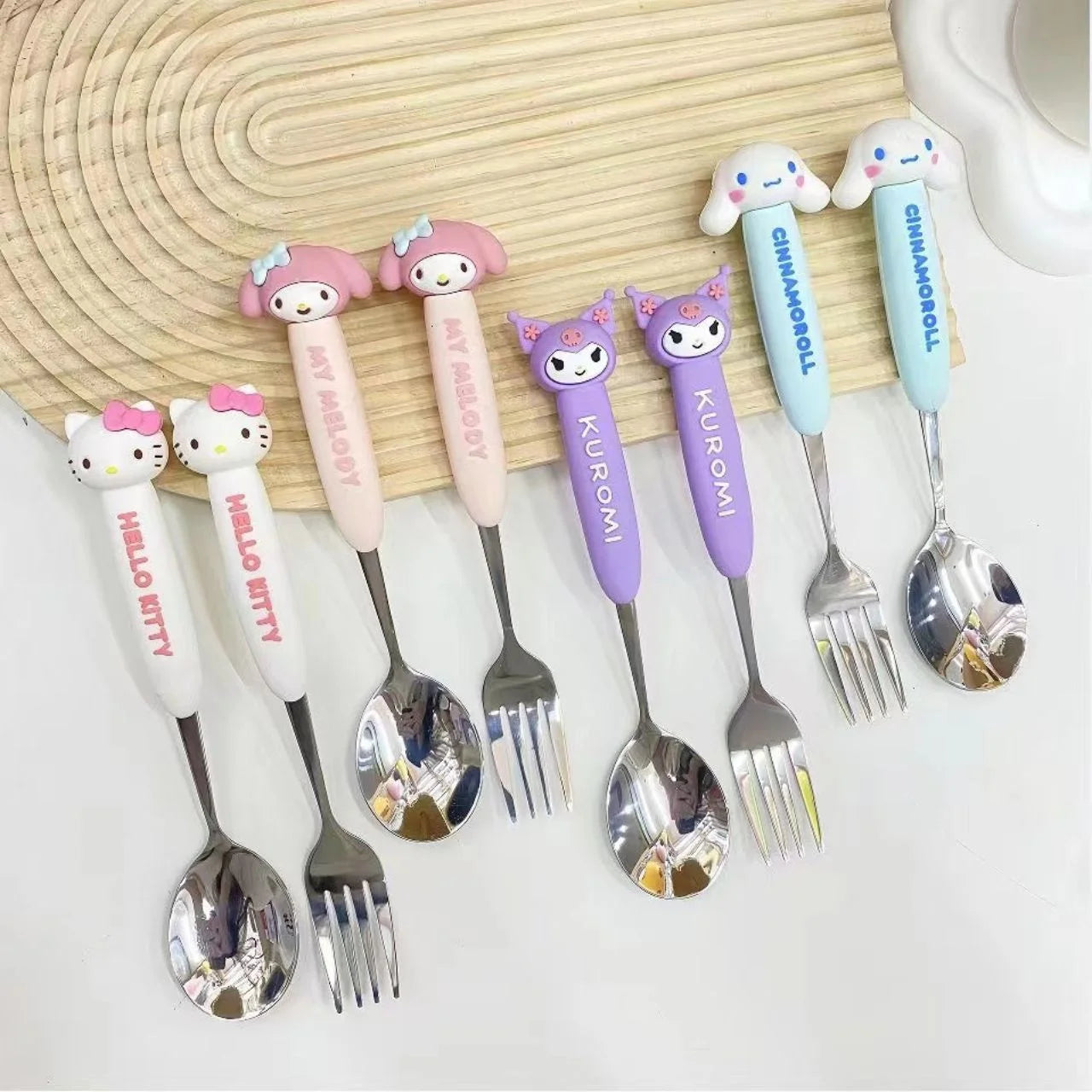 Kawaii Theme Spoon & Fork Set For Kids