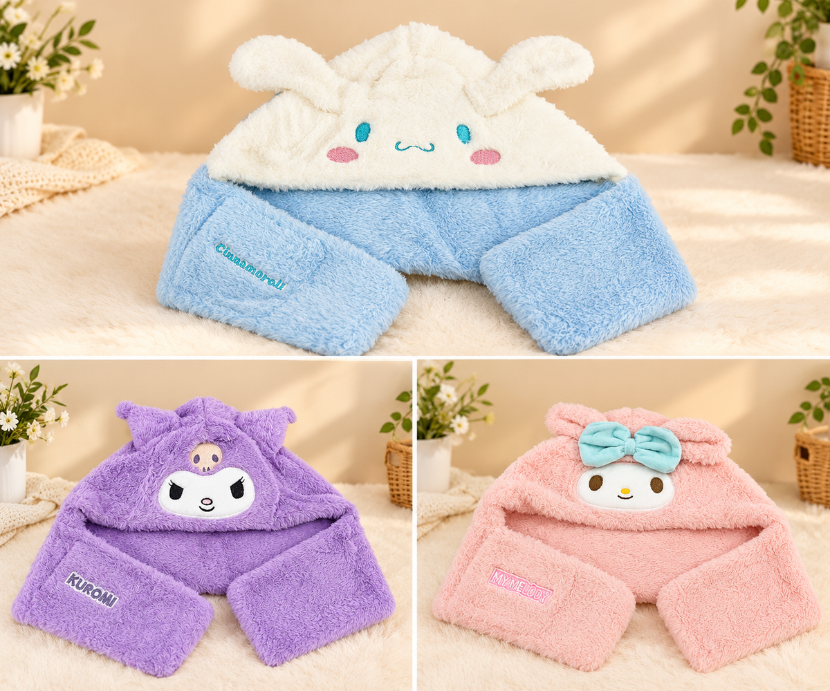 Sanrio Plush Hooded Scarf