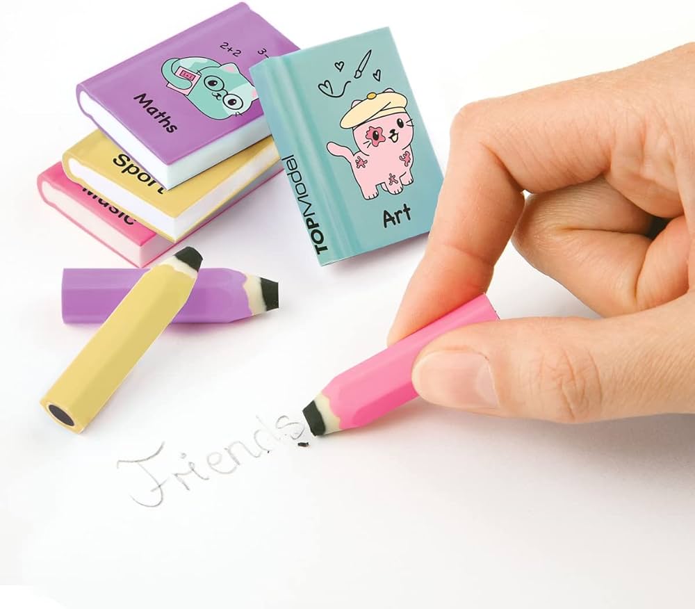 BookyClean Erasers Books & Pencils l Eraser Set