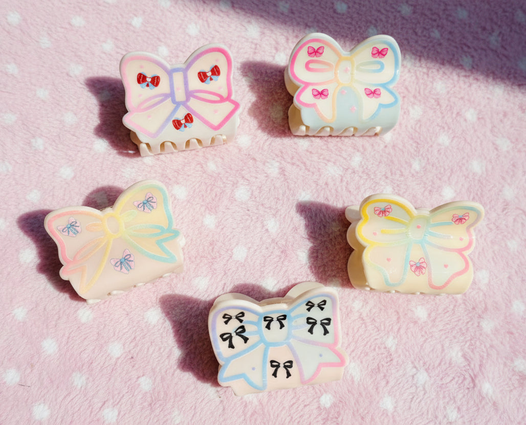 3D Bow Character Hair Clips