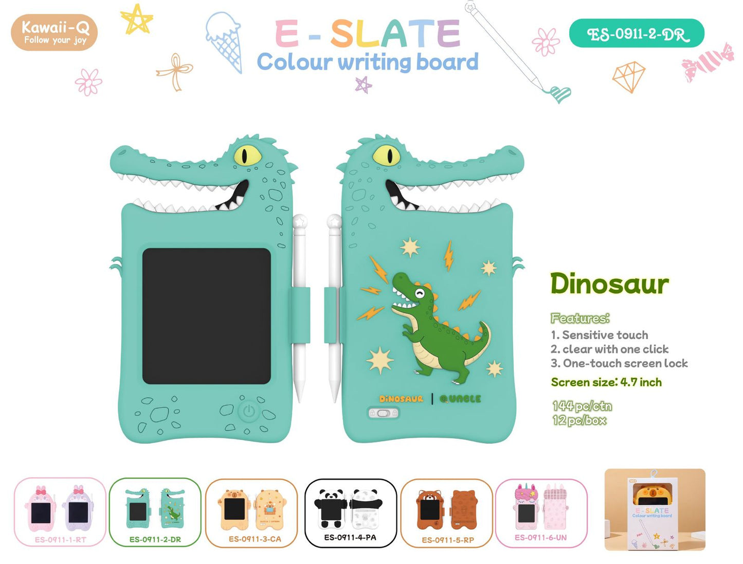 Dinosaur E-Slate – Colour LCD Writing Board