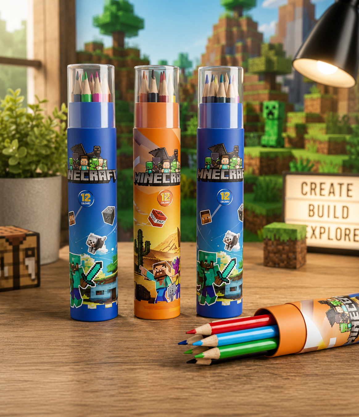Minecraft 12 Colour Pencil