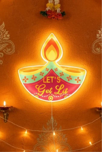 Diya Design Diwali Wall Light