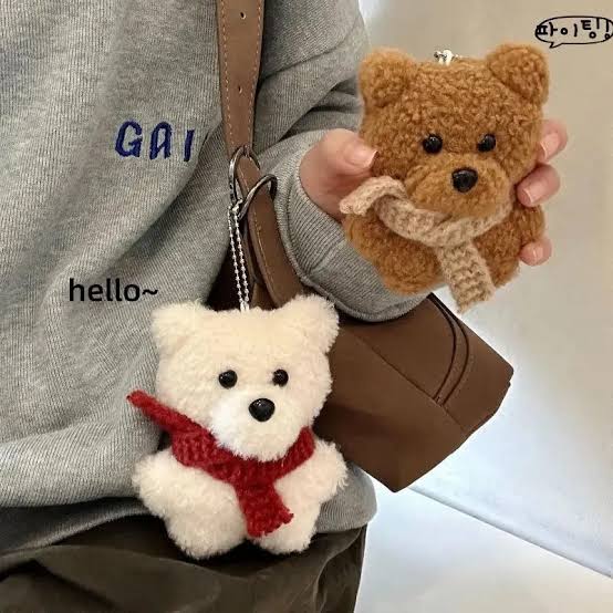 Kawaii fluffy bear Keychain