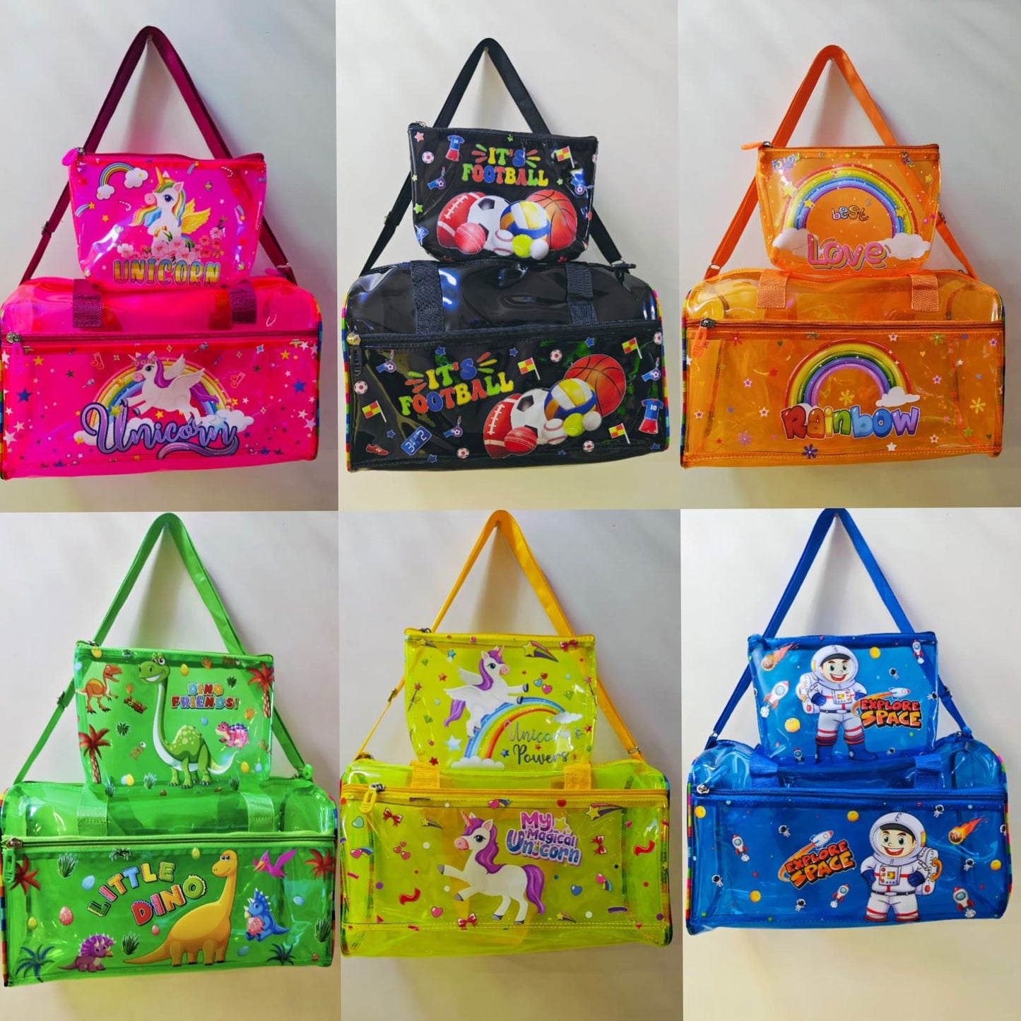 Character Neon Jelly Duffle Bag with Pouch