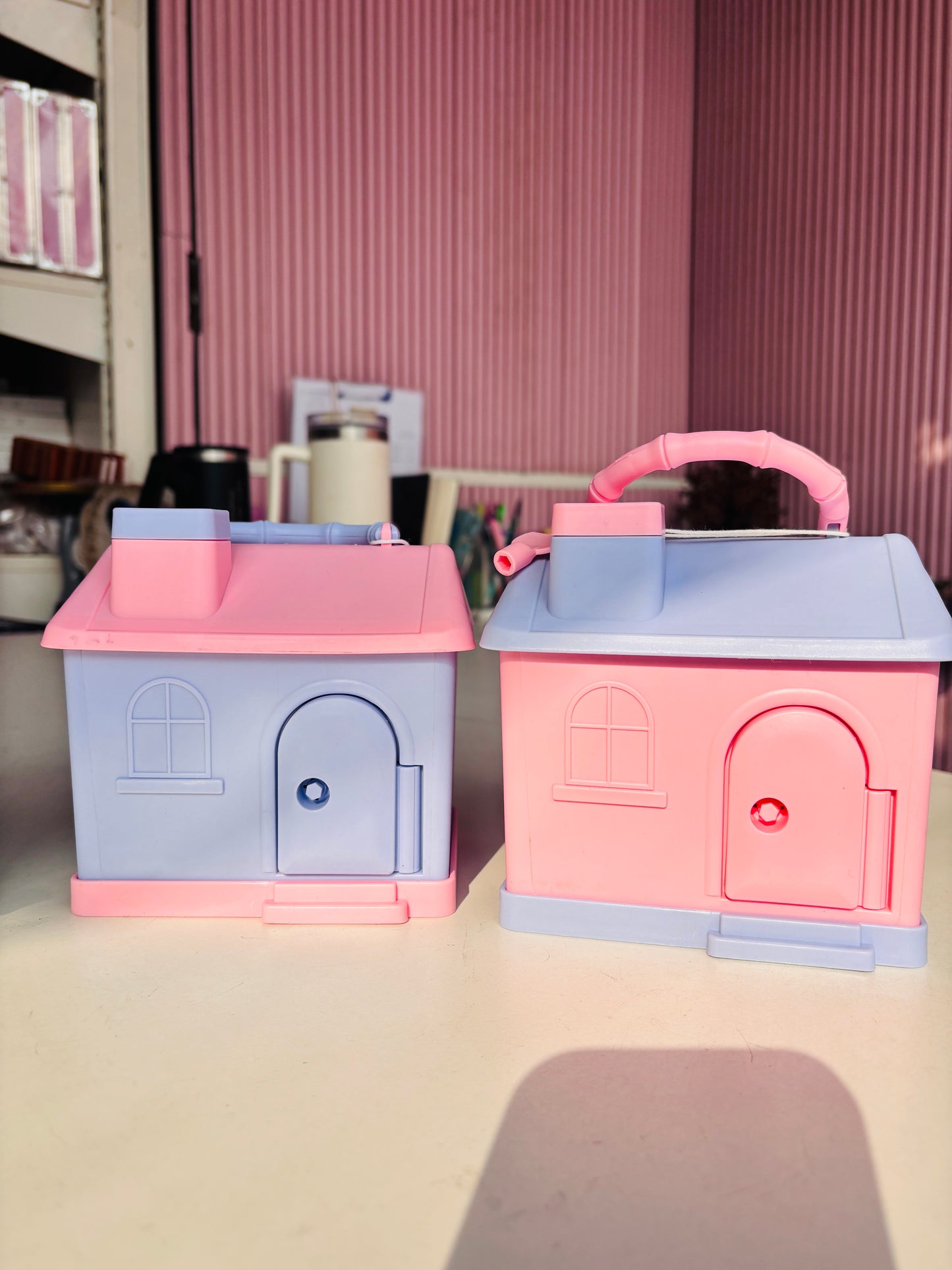 Cute House Piggy Bank with DIY stickers