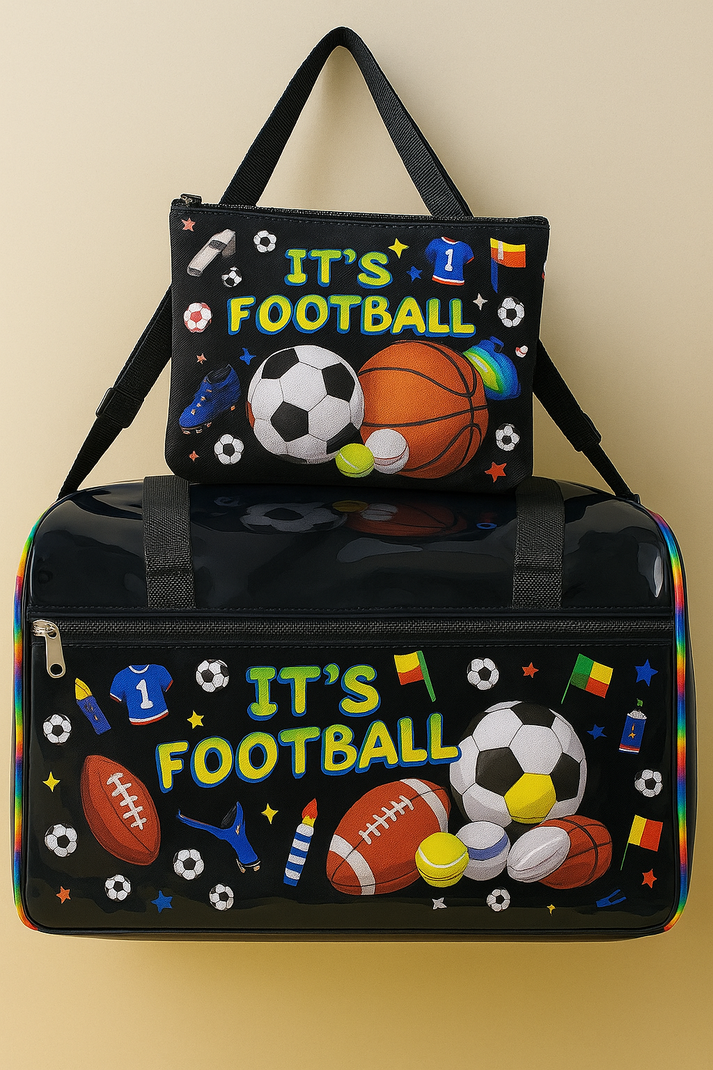 Character Neon Jelly Duffle Bag with Pouch