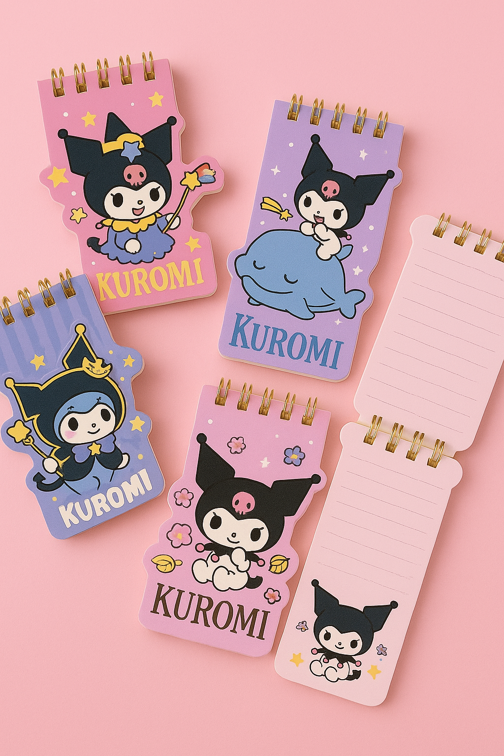 Kuromi-Themed Spiral Notepads