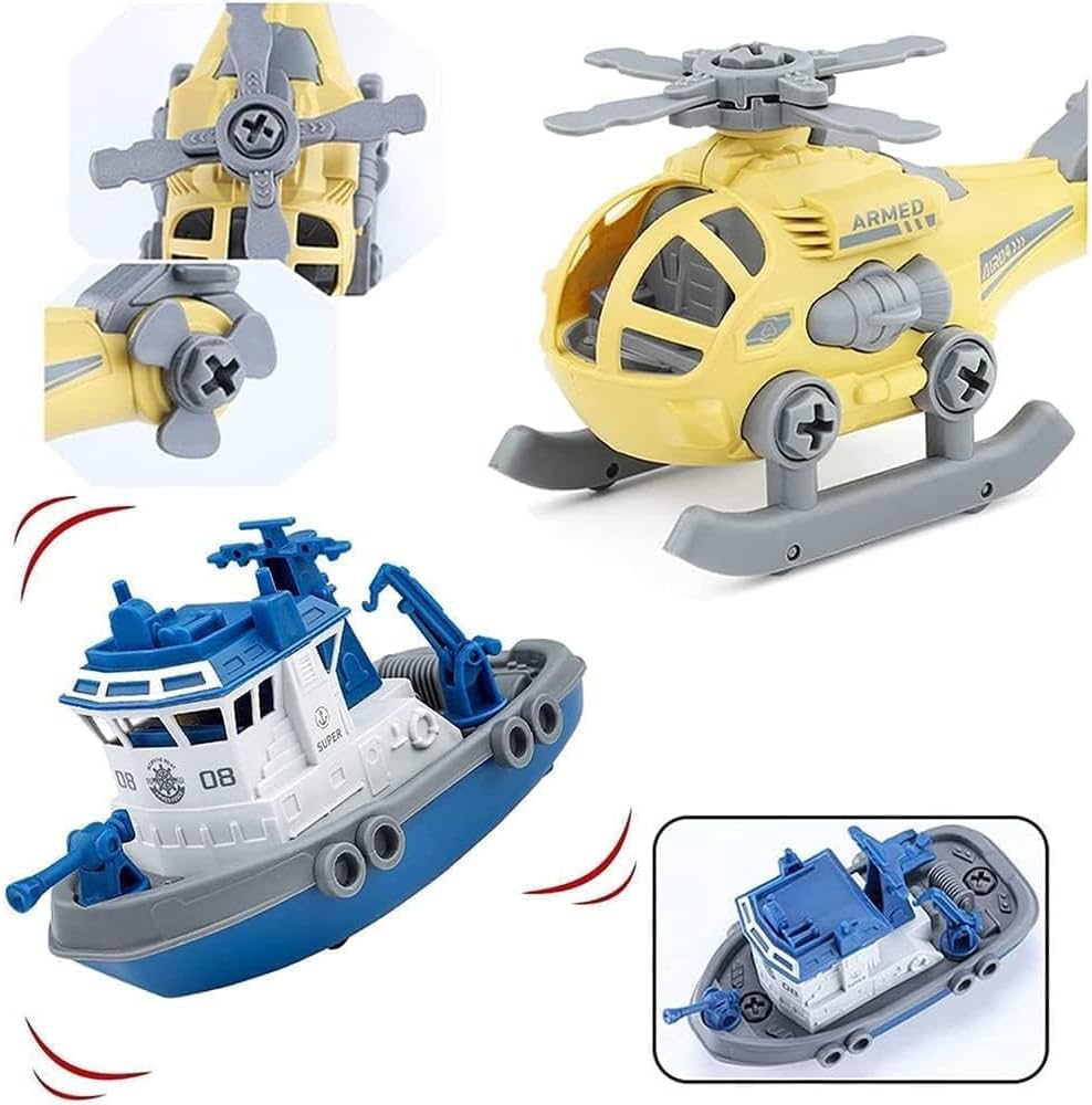 Military Army Foldable Vehicles Car Toy 4 Pack with Screwdriver Toy