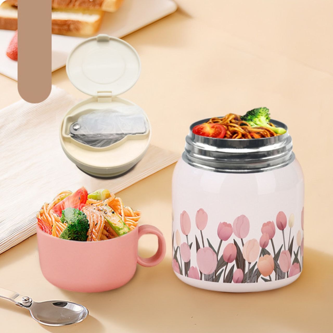 Tulip Food Jar With Spoon