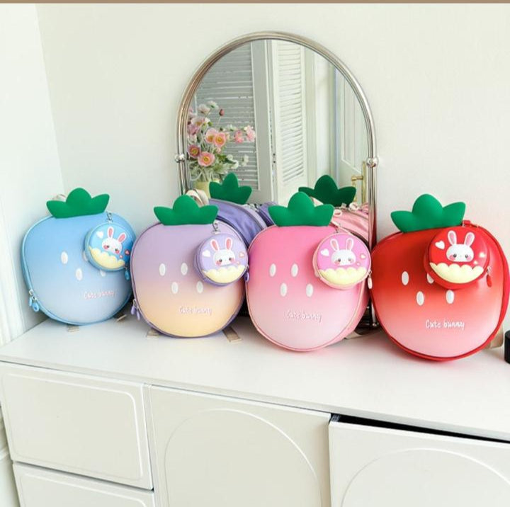 3D Strawberry Charm Bags