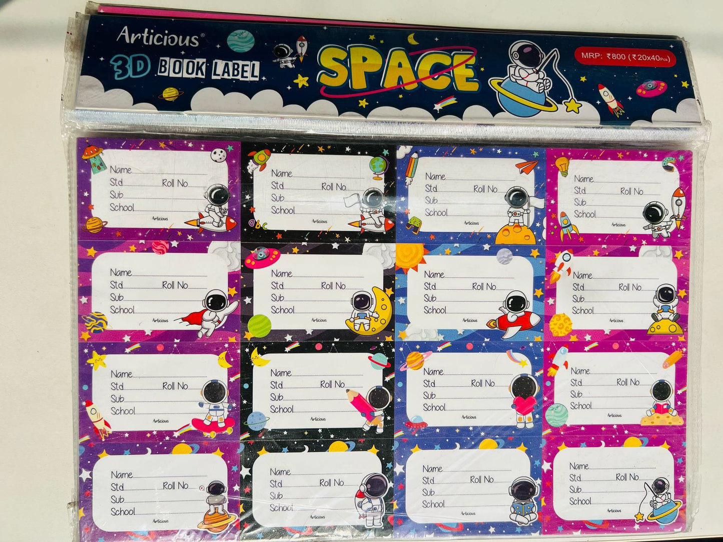 3D Articious Name Sticker ( Pack of 05 Sheet)