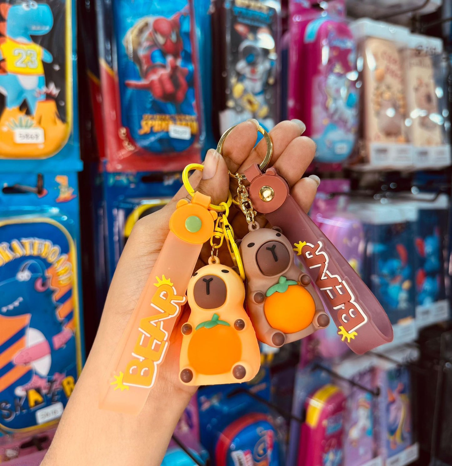 Cute Light-Up Belly Capybara Keychain