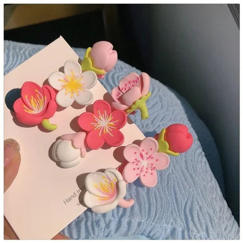 Pink Flower Hair Clip ( Pack of 5 )
