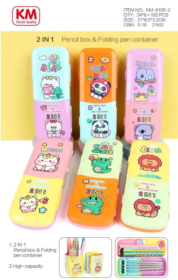 2-in-1 Pencil Box & Folding Pen Container (8105-2)