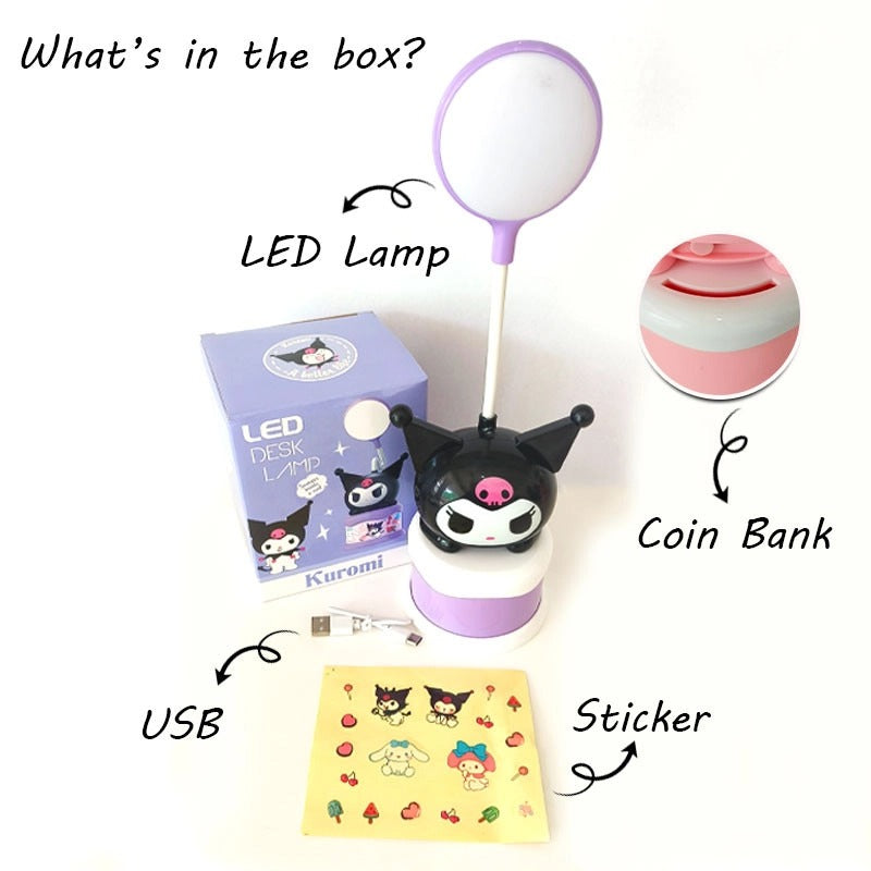 Kuromi LED Desk LED Lamp With Piggy Bank