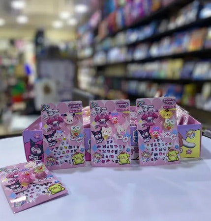 Kuromi Kids Ring With Nail Sticker