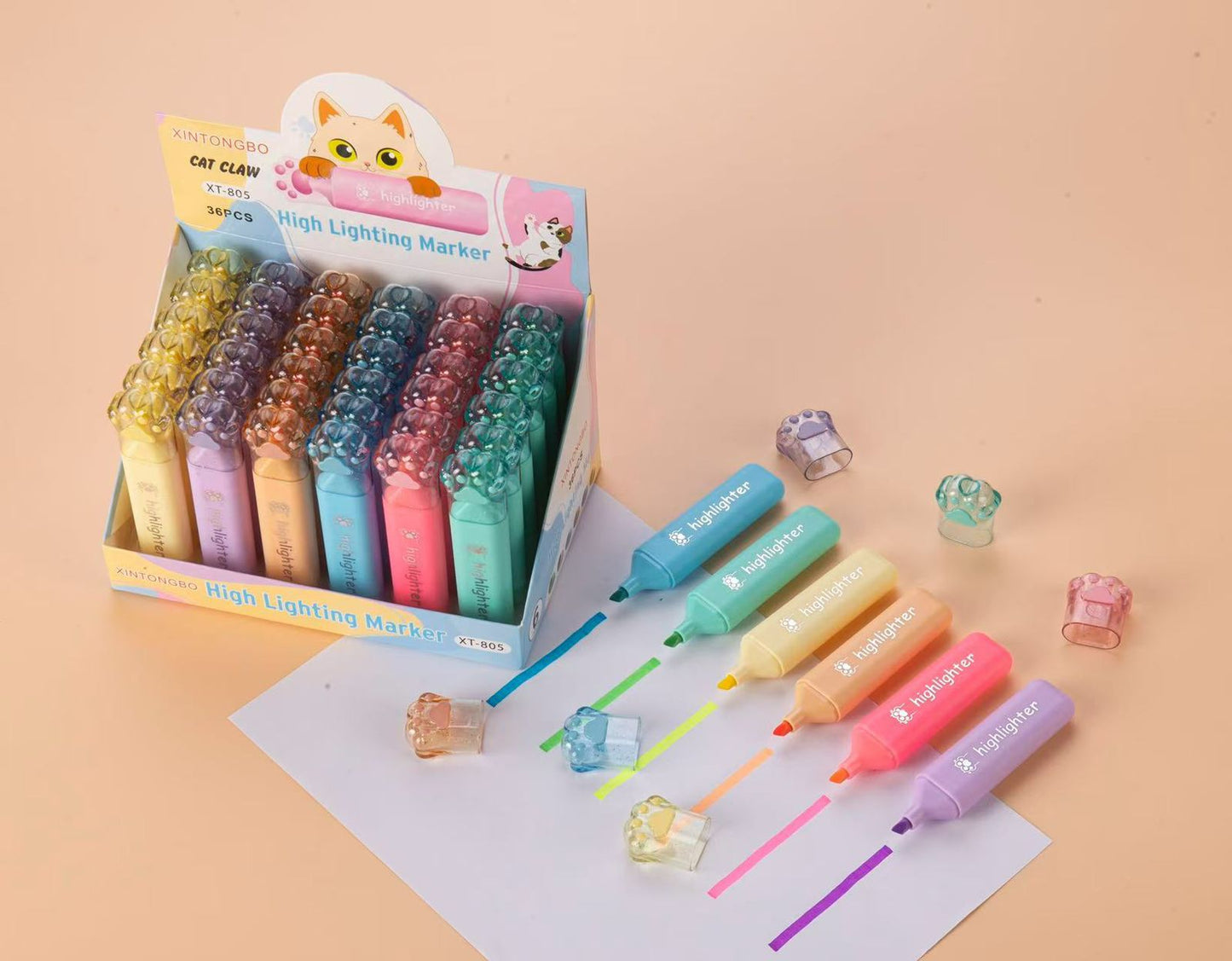 Cute Cat Paw Highlighter ( Pack of 6 )
