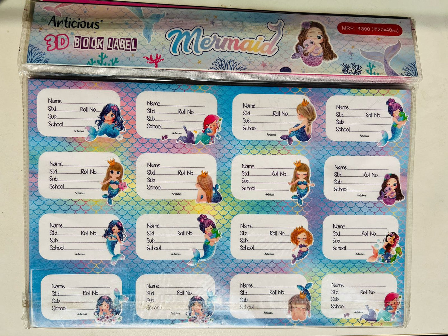 3D Articious Name Sticker ( Pack of 05 Sheet)