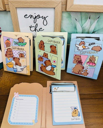 Capybara Clipboard with Mini Diary
