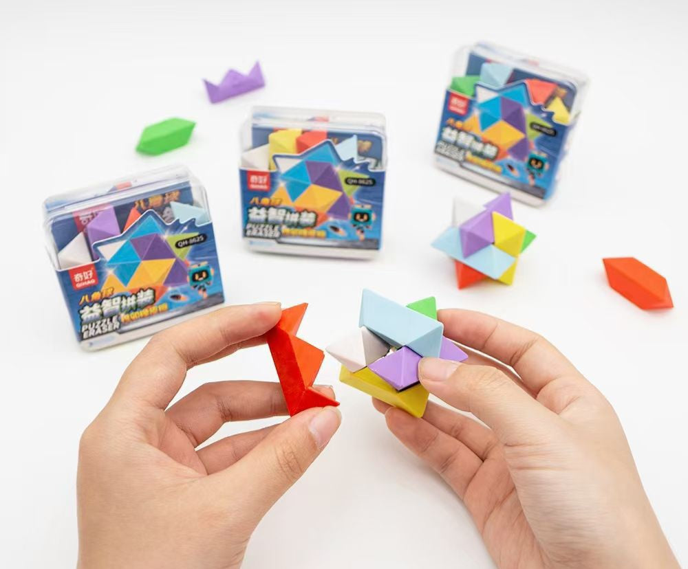 Puzzle eraser in a box