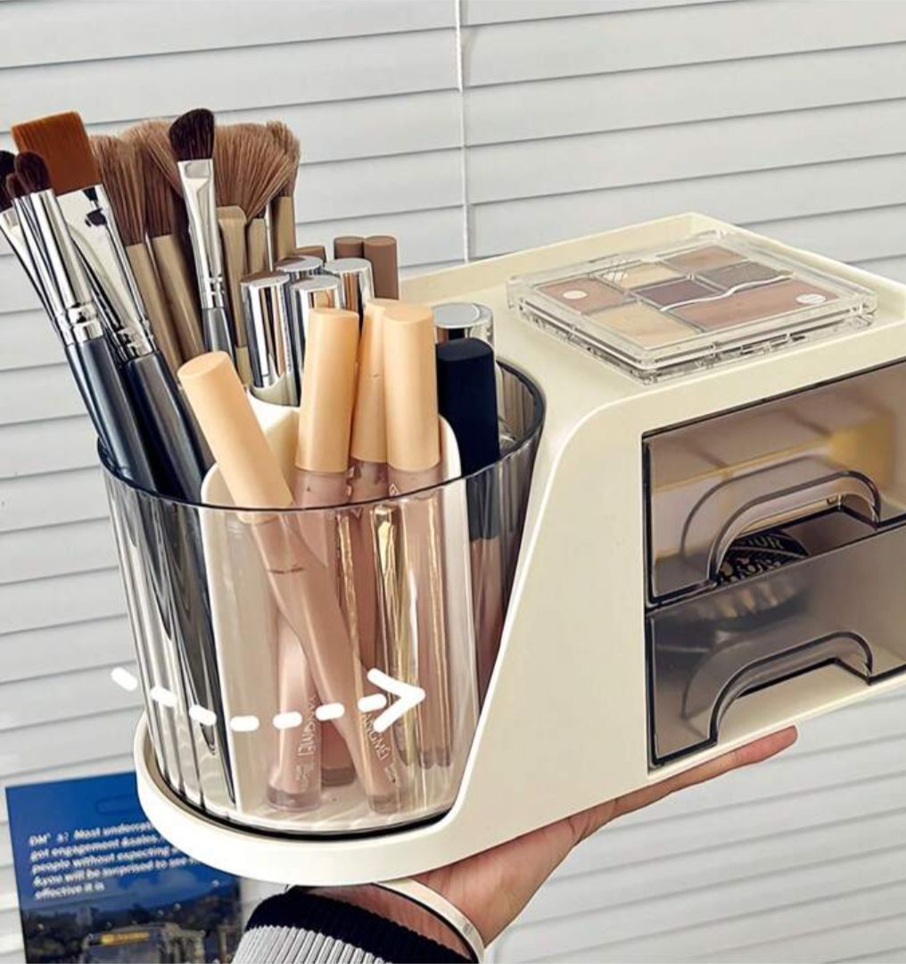 Rolling Pen Stand With 2 Tier Drawer