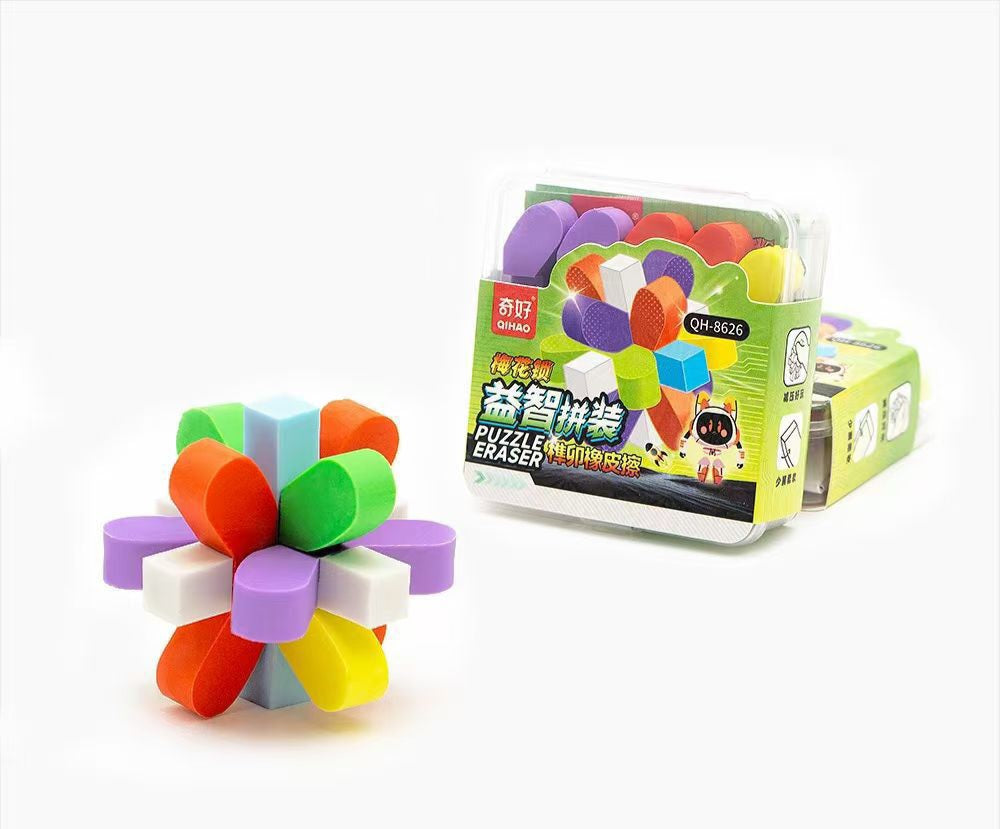 Puzzle eraser in a box