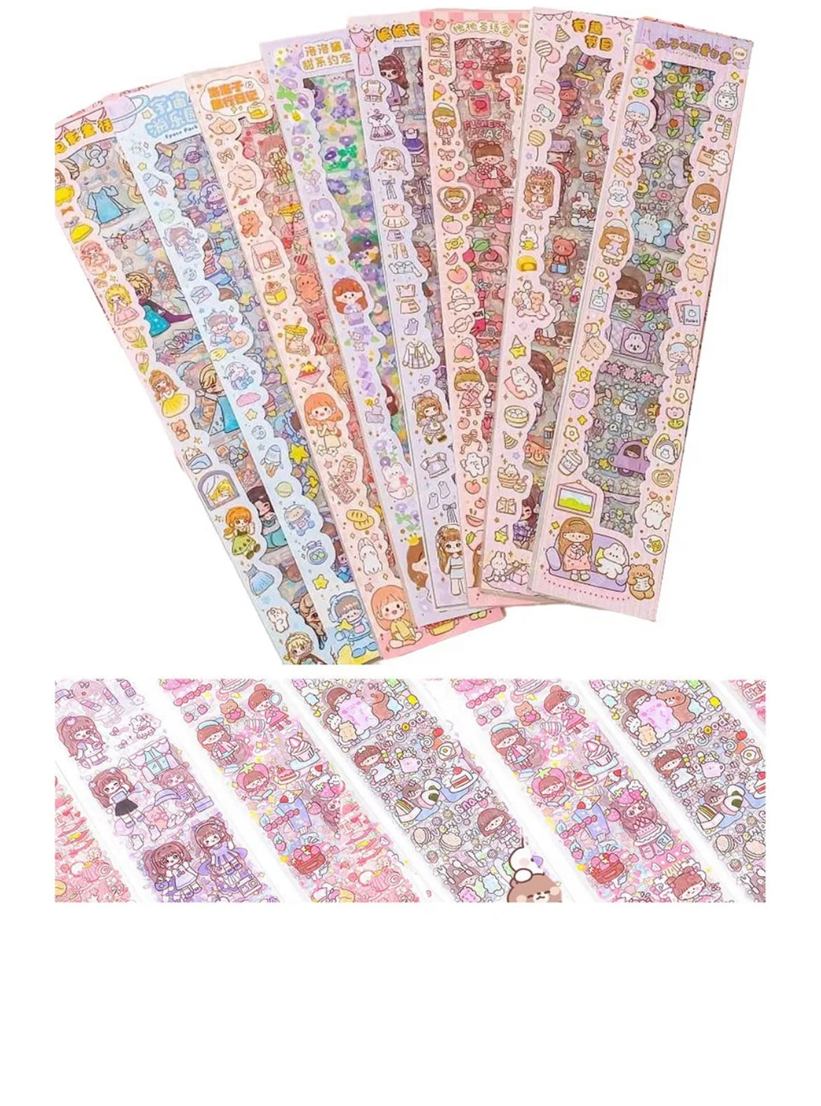 Kawaii Sticker Sheets ( Set of 20 sheets )