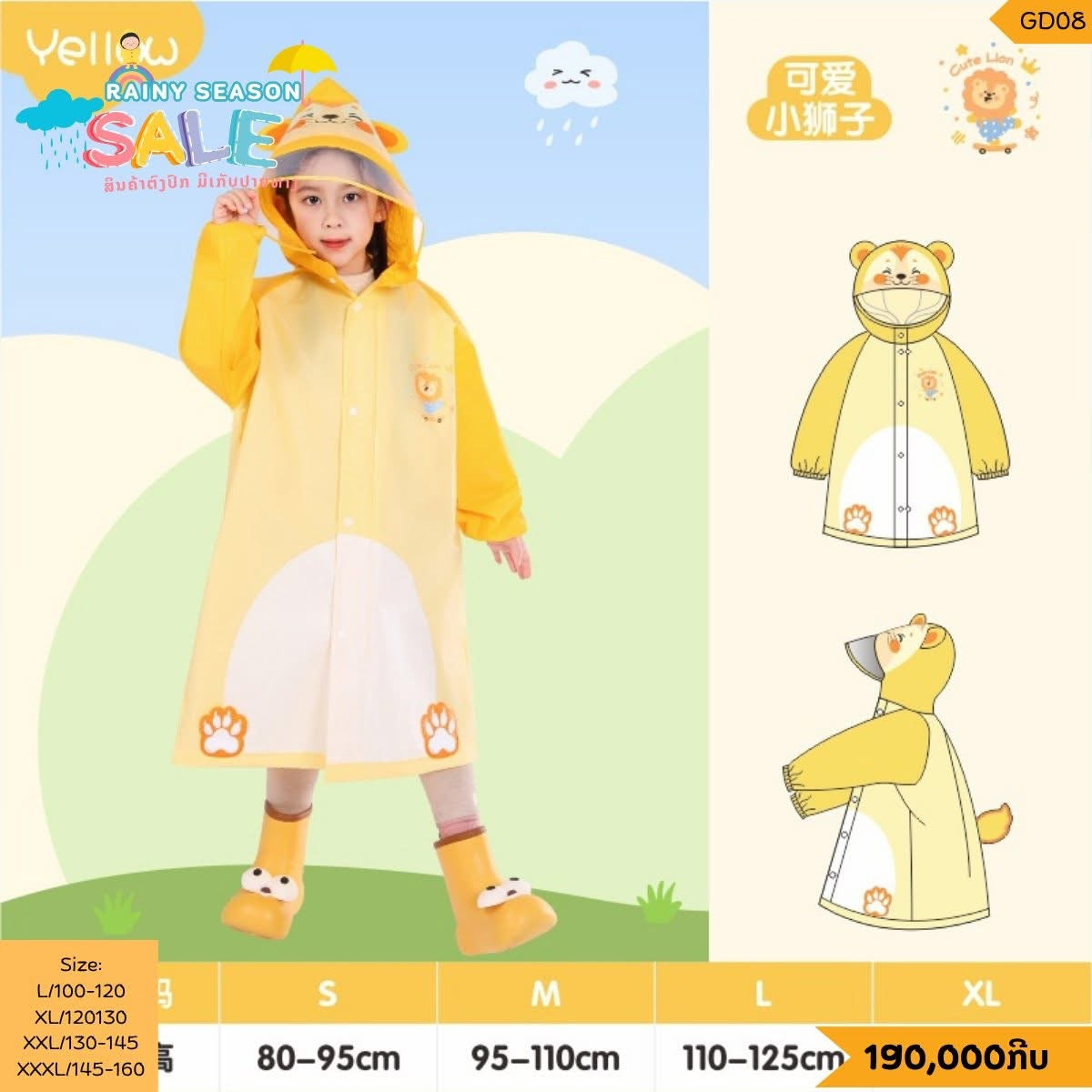 Cute Animal Waterproof Raincoat for Kids