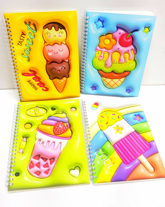 Ice Cream 3D Design Spiral Diary