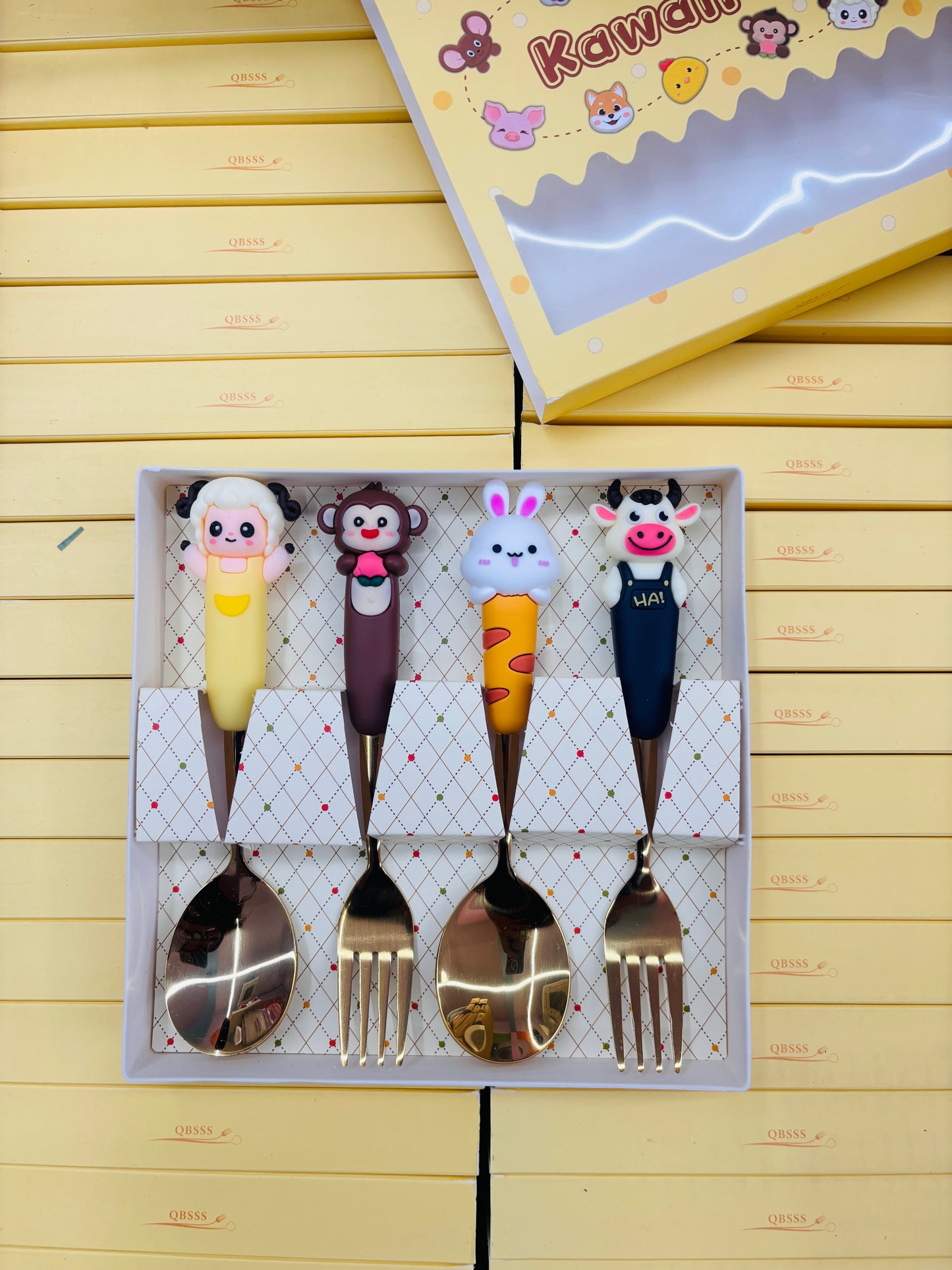 Kawaii Golden Animal Cutlery Set