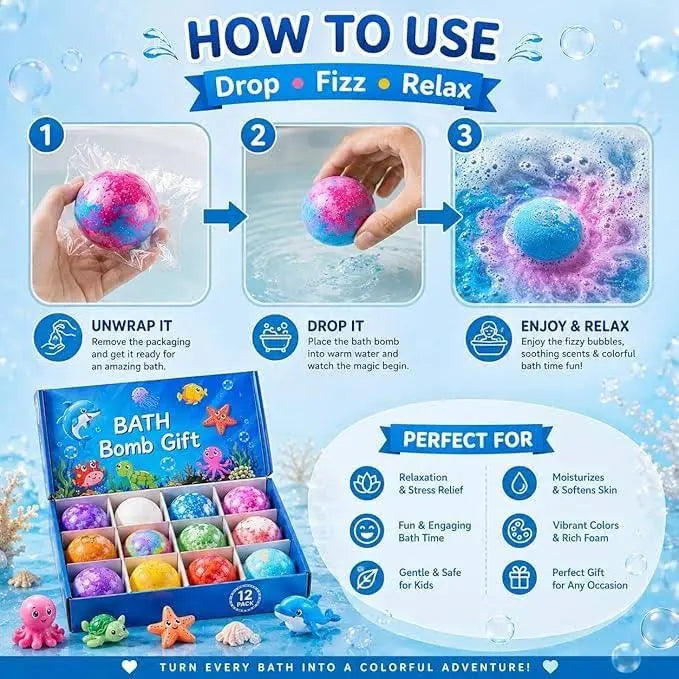 Bath Bombs For Kids 12 pcs