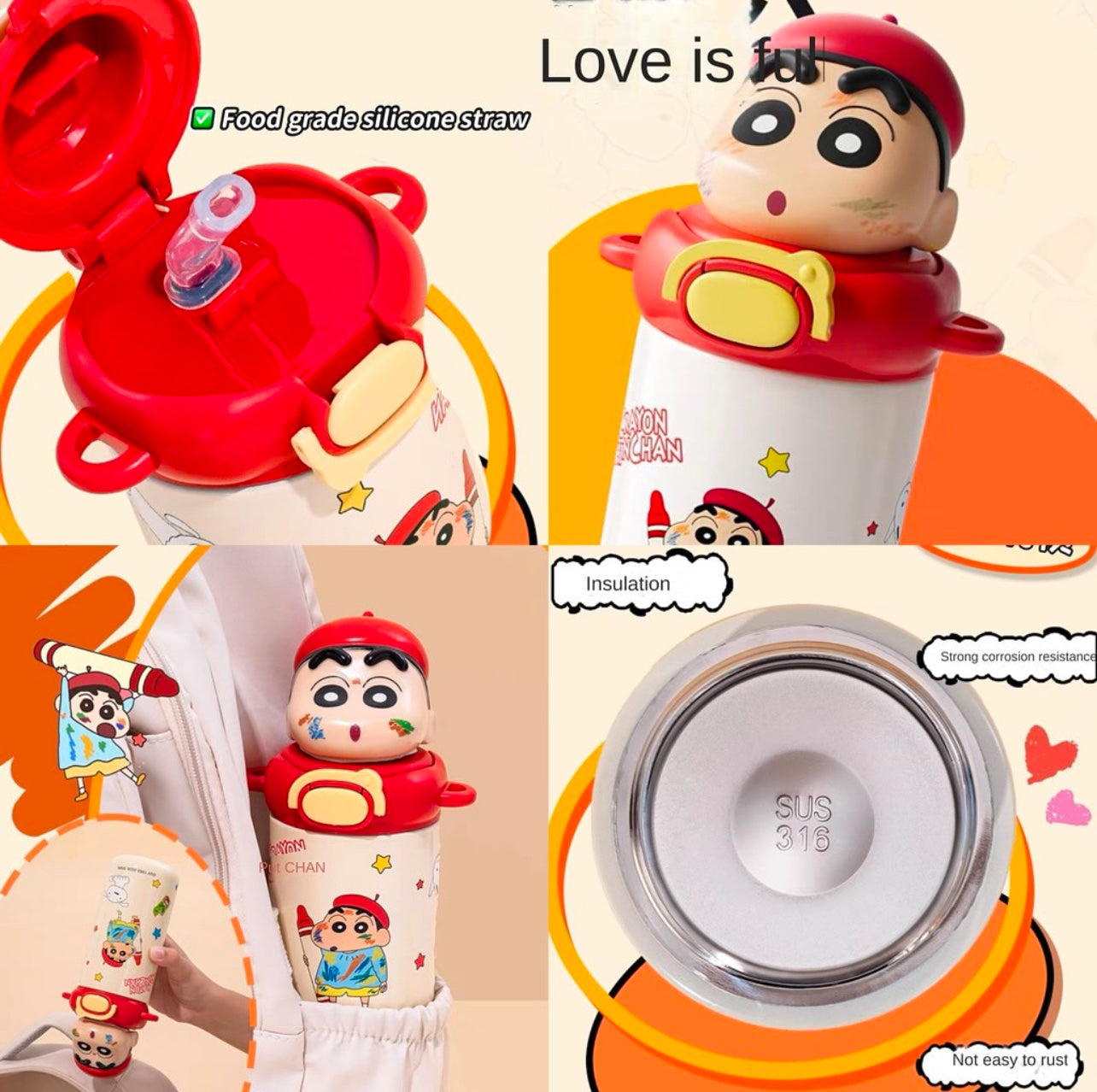 Crayon Shinchan Stainless Steel Bottle