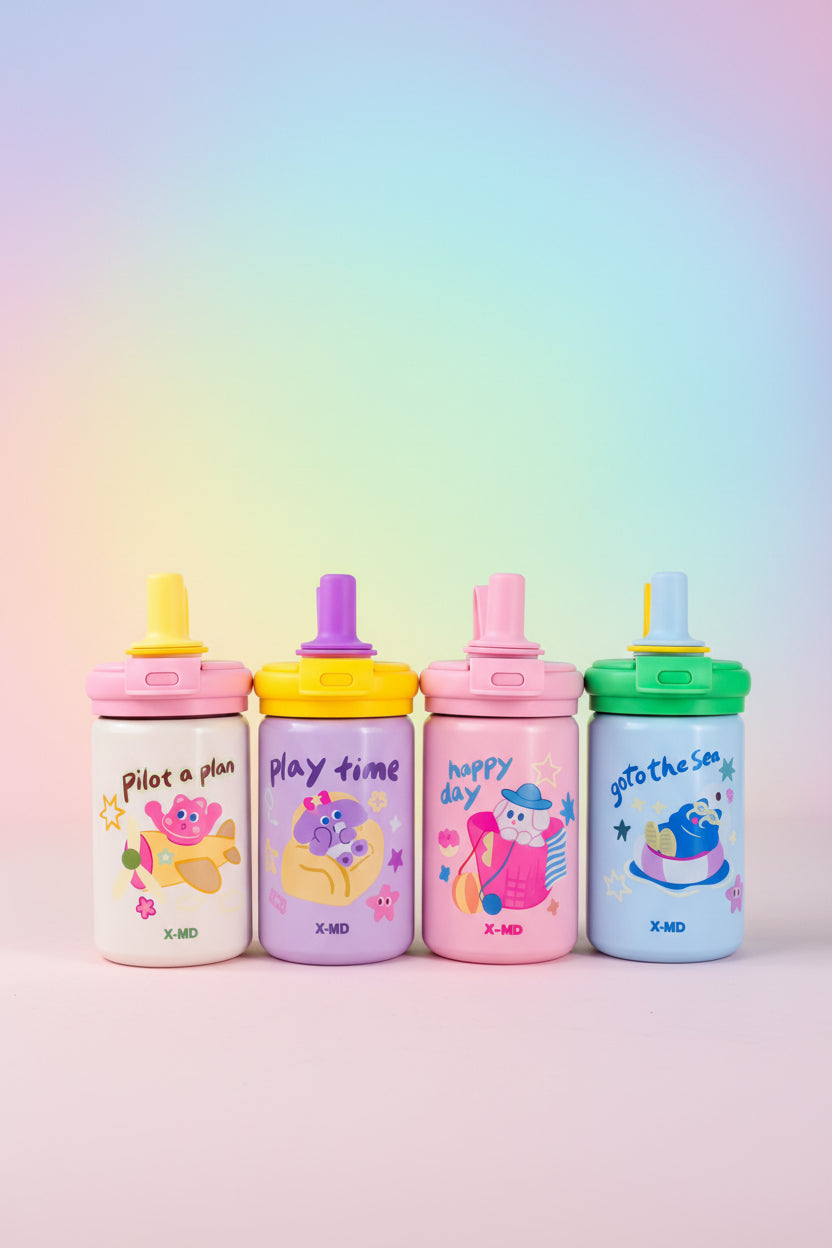 Cute Cartoon Printed Kids Sipper Bottle