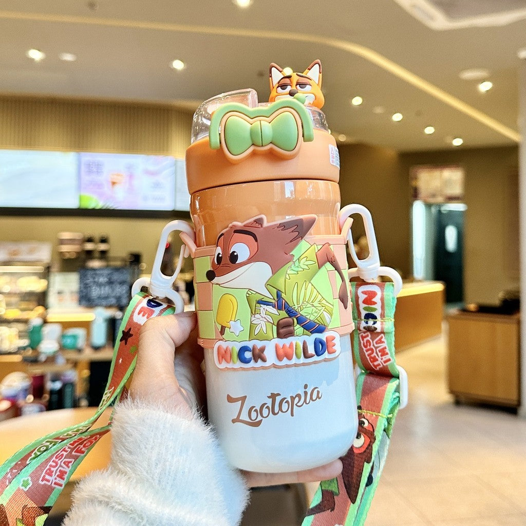 Kawaii Insulated Dual Sipper Water Bottel 500ml