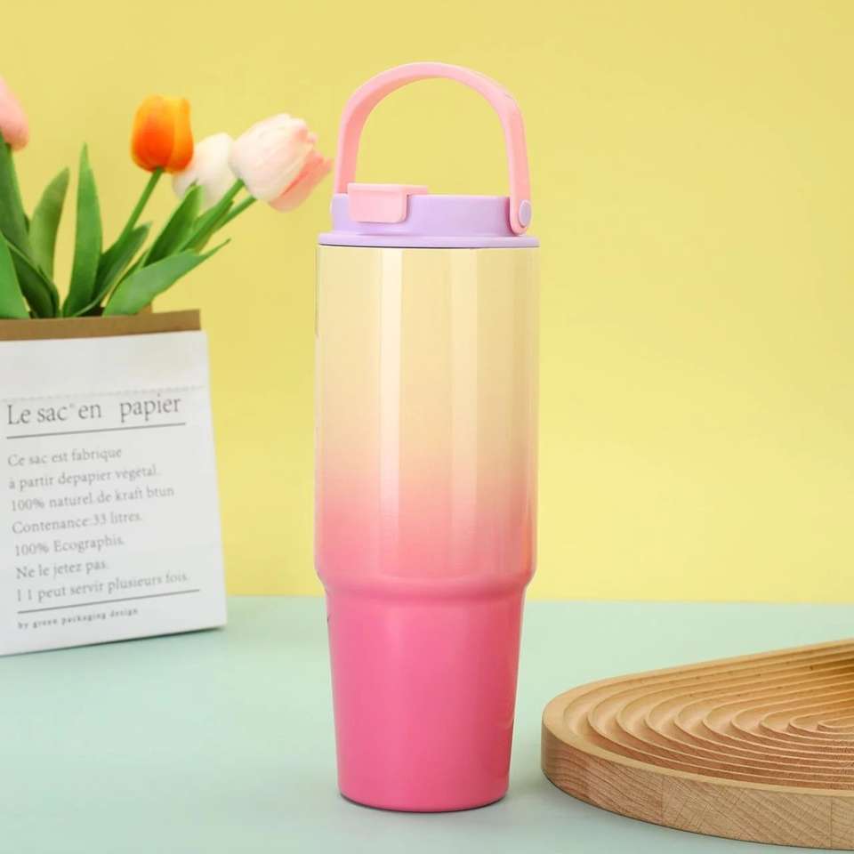 Pastel Dual Shade Tumbler With Handle