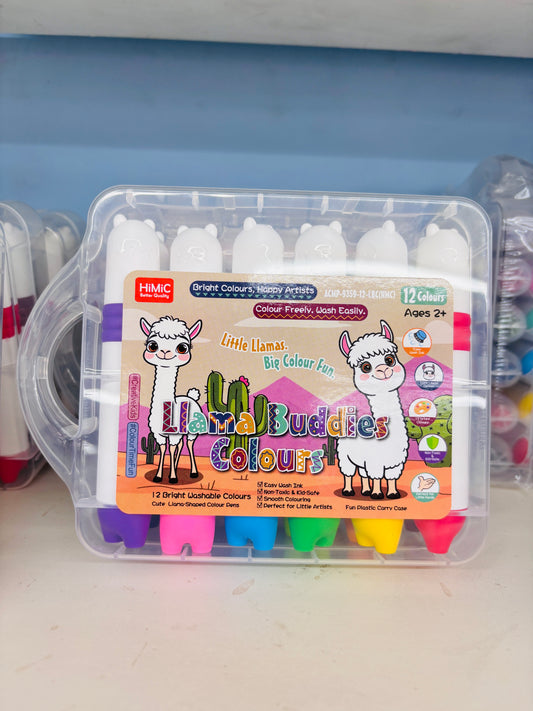 Llama Buddy 12 Colours Washable Markers