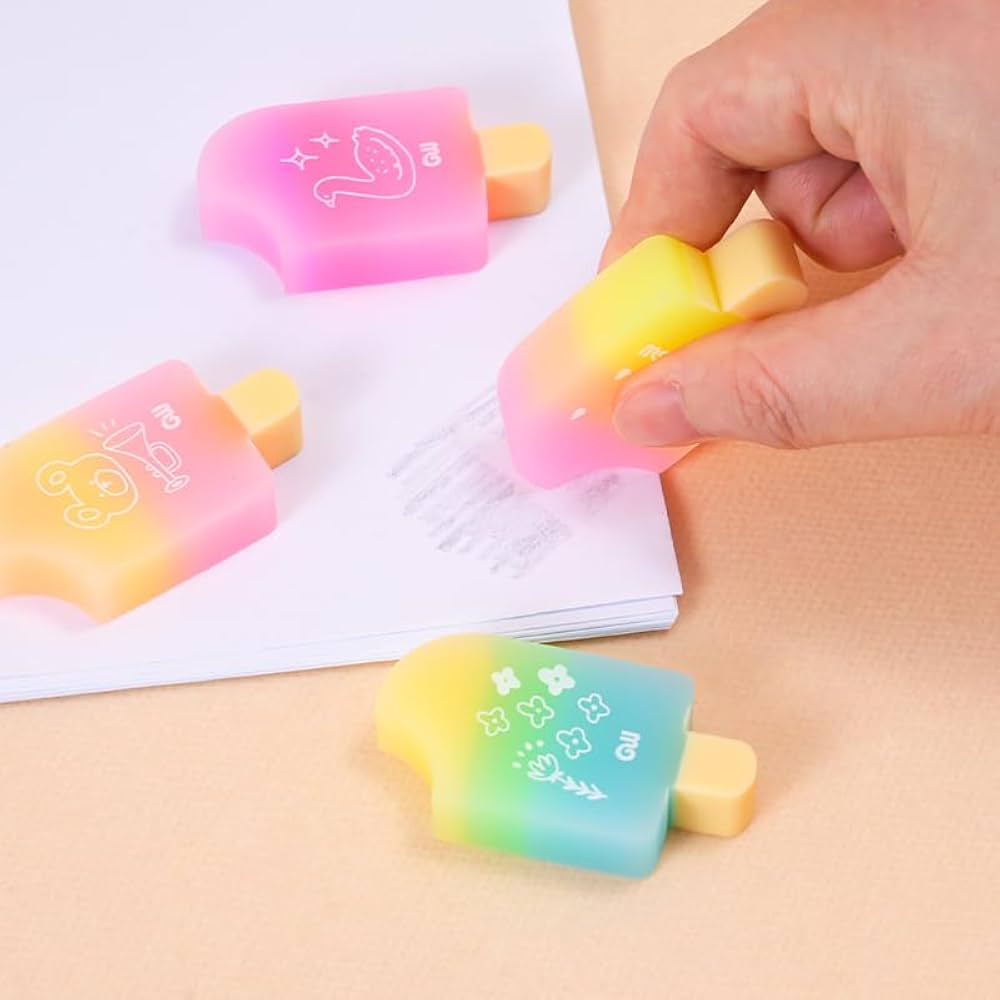 Gradient Cute Eraser Set 🐻