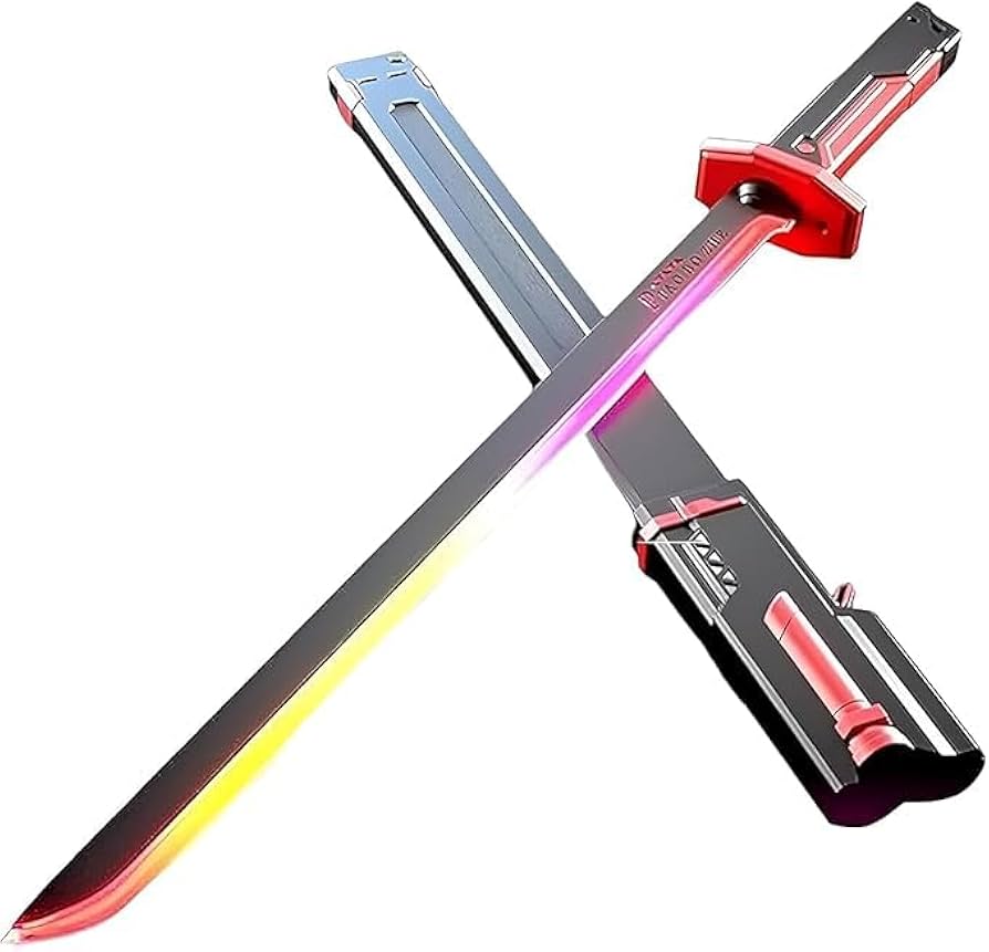 LED Sword with Smoke & Spark Effects – 7-Color Light Katana with Sound FX