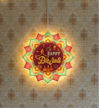 Happy Diwali Acrylic Board With Inbuilt Light