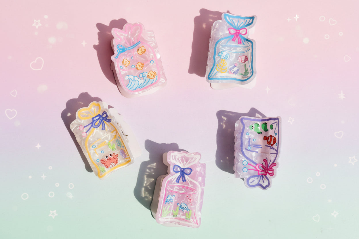 3D Ocean Character Hair Clips