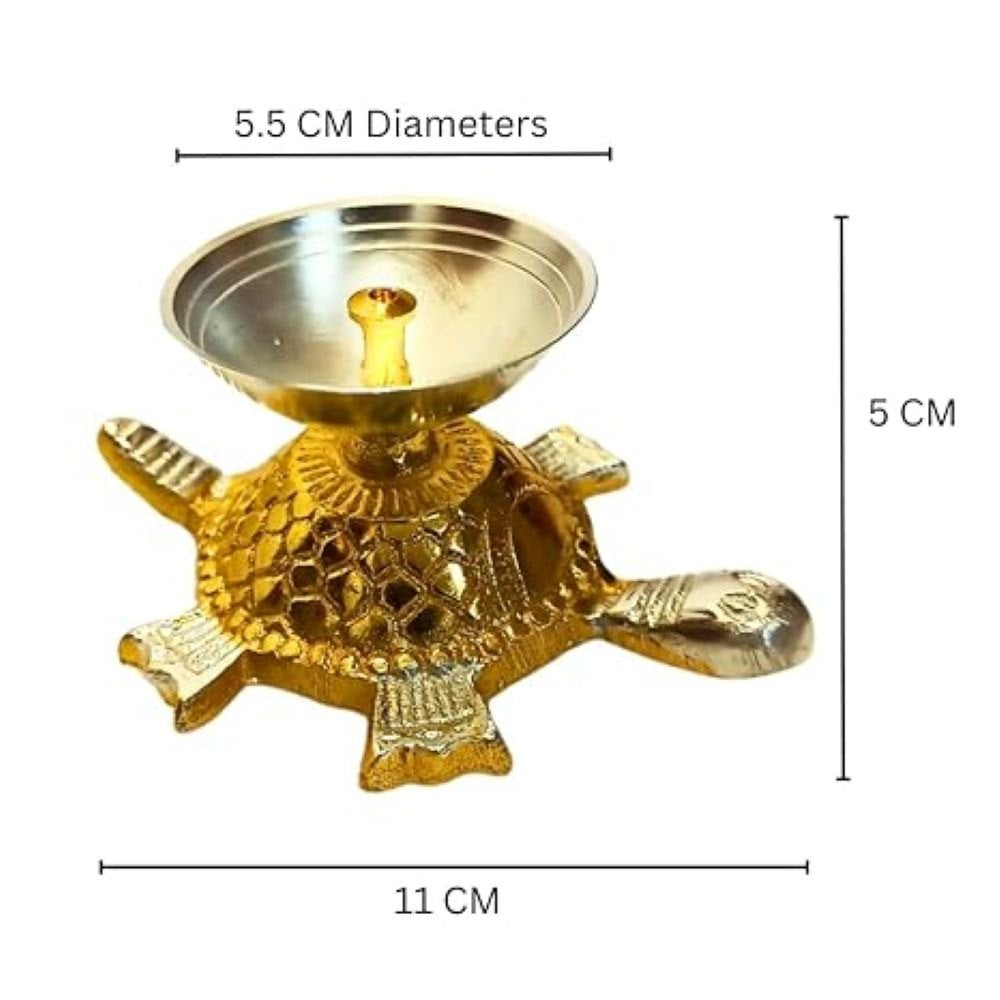 Tortoise Diya with Velvet Gift Box